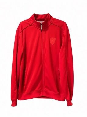 Puma‎ x Ferrari Scuderia Mens Red Full Zip Track Jacket Motorsport Shield Size L